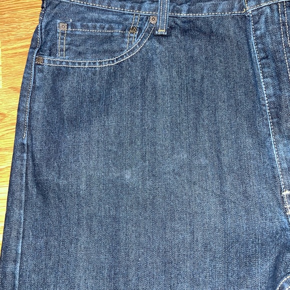 Levi’s 505 Regular Fit Straight Denim Jeans Mens Size 42x30 Dark Wash EUC - Picture 5 of 16